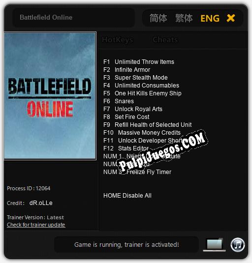 Battlefield Online: Trainer +15 [v1.8]