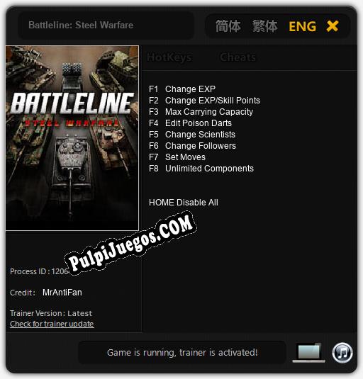 Battleline: Steel Warfare: Trainer +8 [v1.4]