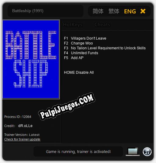 Battleship (1991): Cheats, Trainer +5 [dR.oLLe]