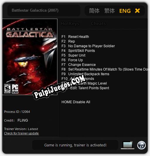 Battlestar Galactica (2007): Treinador (V1.0.89)