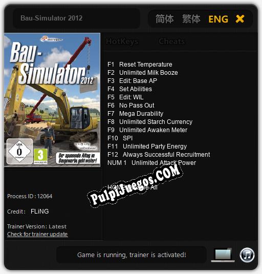 Bau-Simulator 2012: Cheats, Trainer +13 [FLiNG]