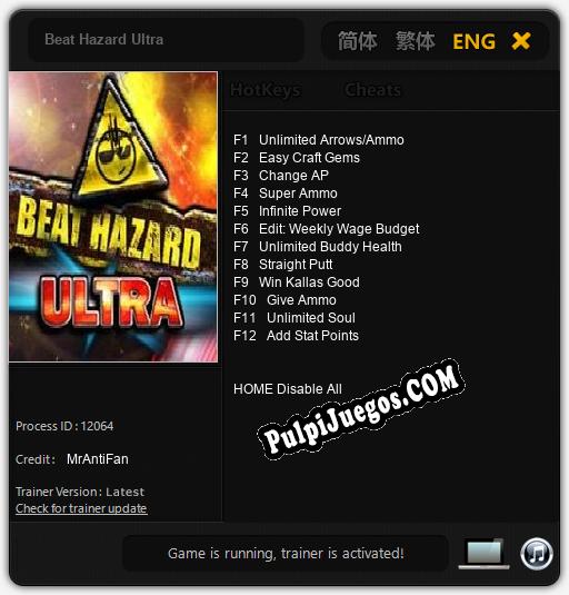 Beat Hazard Ultra: Trainer +12 [v1.1]