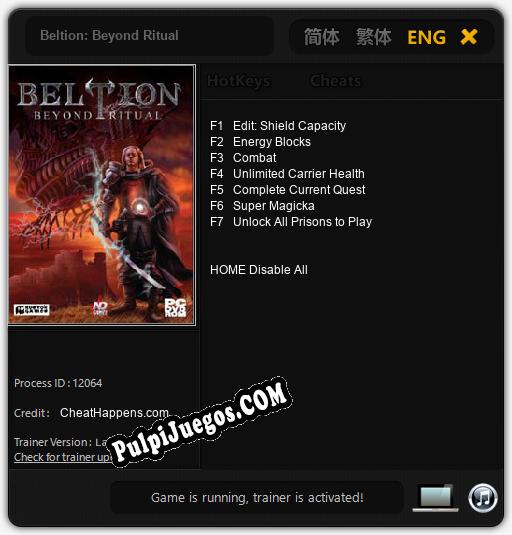 Beltion: Beyond Ritual: Cheats, Trainer +7 [CheatHappens.com]