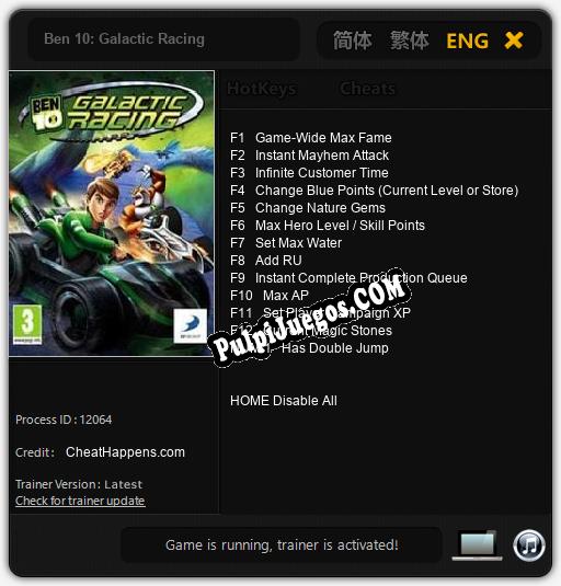 Entrenador liberado a Ben 10: Galactic Racing [v1.0.7]