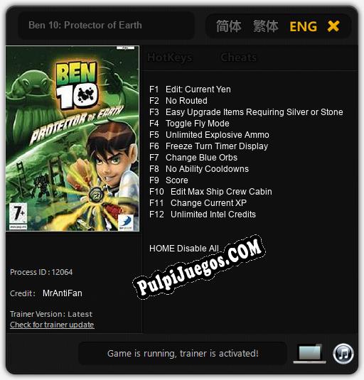 Ben 10: Protector of Earth: Trainer +12 [v1.6]