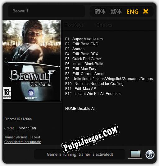 Beowulf: Trainer +12 [v1.7]