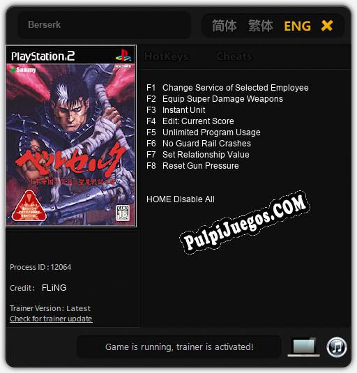 Berserk: Trainer +8 [v1.1]