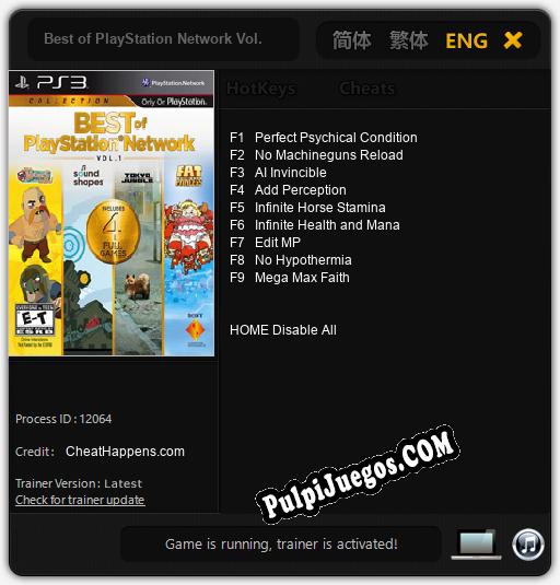 Best of PlayStation Network Vol. 1: Cheats, Trainer +9 [CheatHappens.com]