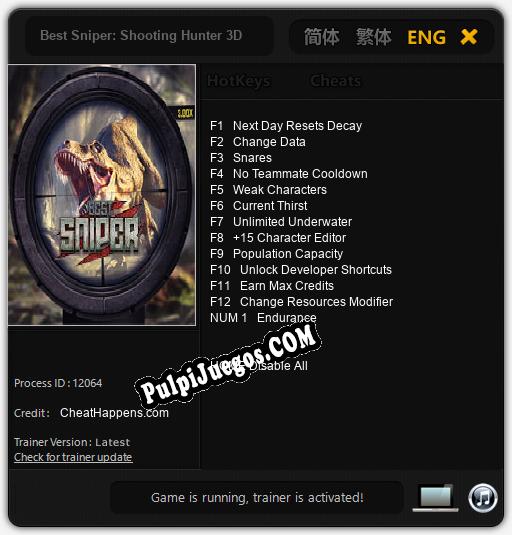 Best Sniper: Shooting Hunter 3D: Cheats, Trainer +13 [CheatHappens.com]