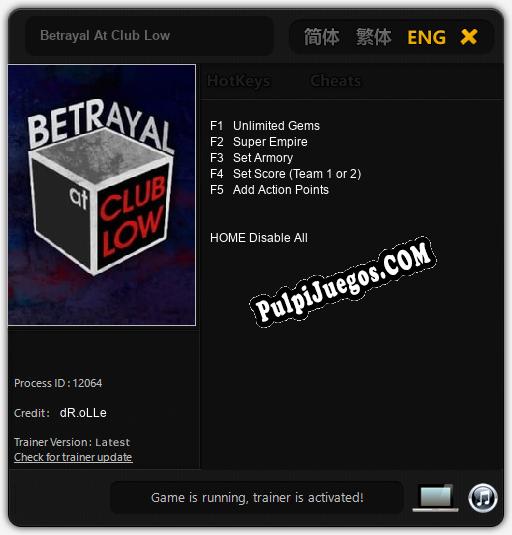 Entrenador liberado a Betrayal At Club Low [v1.0.5]