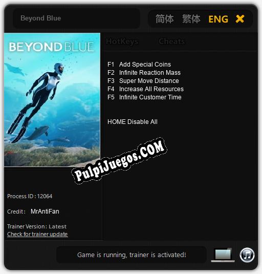 Beyond Blue: Cheats, Trainer +5 [MrAntiFan]