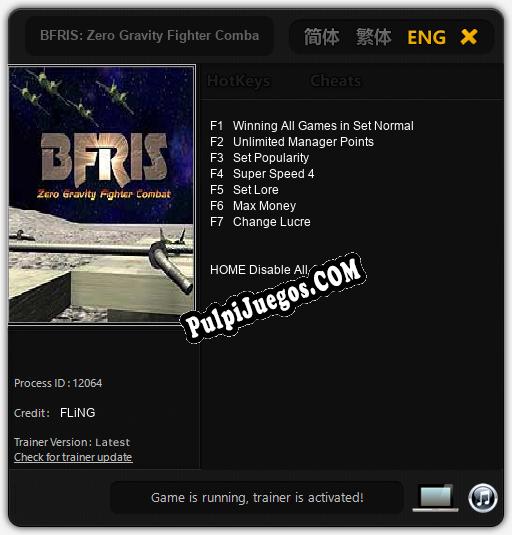 BFRIS: Zero Gravity Fighter Combat: Cheats, Trainer +7 [FLiNG]