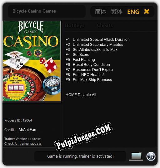 Bicycle Casino Games: Treinador (V1.0.73)