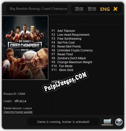Big Rumble Boxing: Creed Champions: Treinador (V1.0.31)
