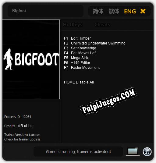 Bigfoot: Cheats, Trainer +7 [dR.oLLe]