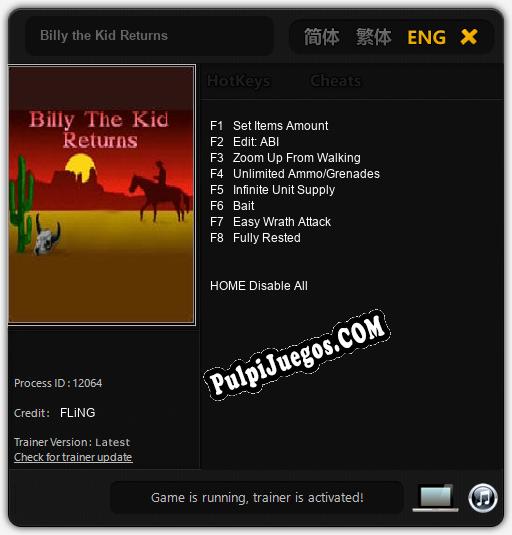 Billy the Kid Returns: Cheats, Trainer +8 [FLiNG]