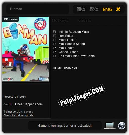 Binman: Trainer +7 [v1.1]