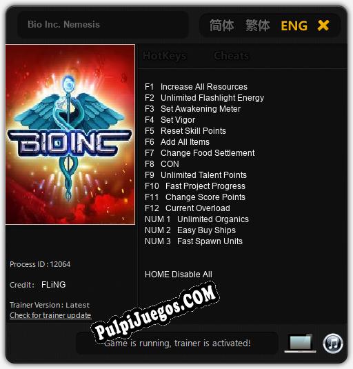 Bio Inc. Nemesis: Cheats, Trainer +15 [FLiNG]