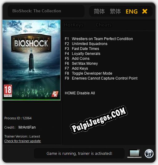 BioShock: The Collection: Treinador (V1.0.80)