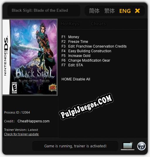 Entrenador liberado a Black Sigil: Blade of the Exiled [v1.0.8]