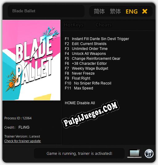 Blade Ballet: Cheats, Trainer +11 [FLiNG]