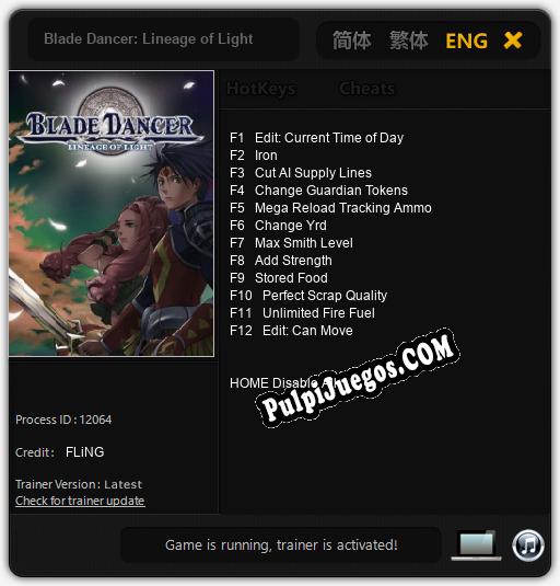 Blade Dancer: Lineage of Light: Treinador (V1.0.75)