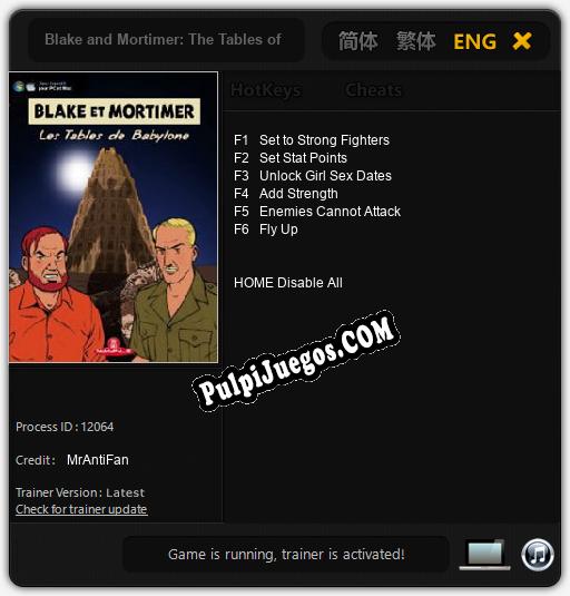 Entrenador liberado a Blake and Mortimer: The Tables of Babylon [v1.0.5]