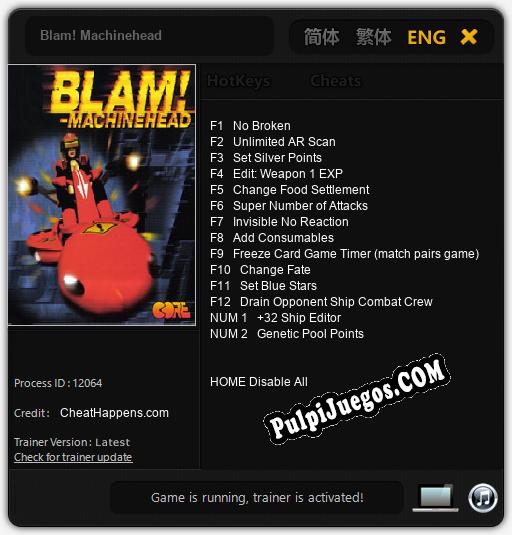 Blam! Machinehead: Treinador (V1.0.47)