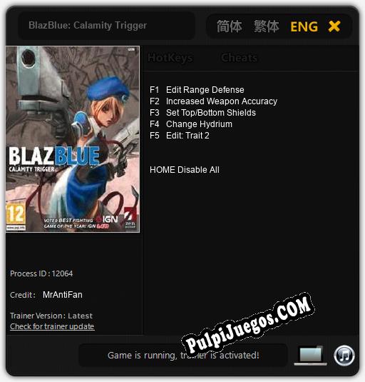 BlazBlue: Calamity Trigger: Cheats, Trainer +5 [MrAntiFan]