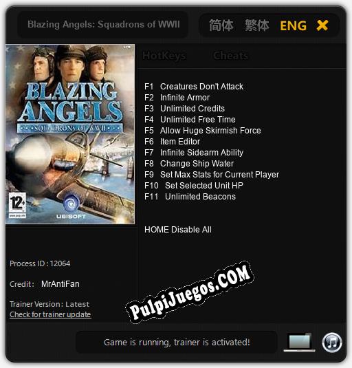 Entrenador liberado a Blazing Angels: Squadrons of WWII [v1.0.2]