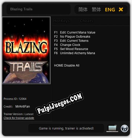 Blazing Trails: Treinador (V1.0.49)