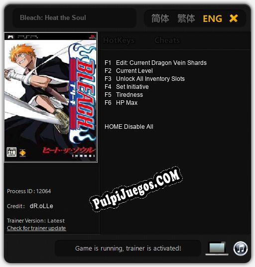 Bleach: Heat the Soul: Treinador (V1.0.11)