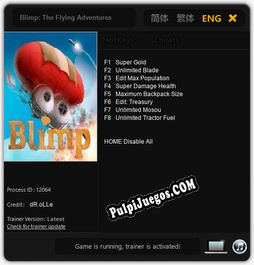 Blimp: The Flying Adventures: Trainer +8 [v1.7]