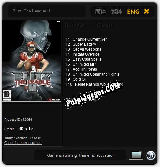 Blitz: The League II: Cheats, Trainer +10 [dR.oLLe]