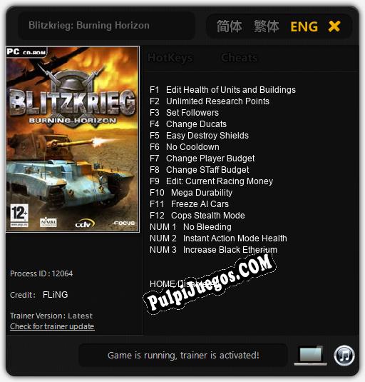 Blitzkrieg: Burning Horizon: Treinador (V1.0.14)