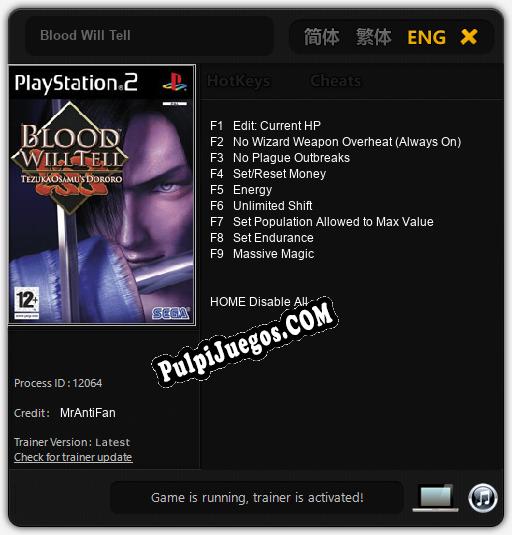 Blood Will Tell: Treinador (V1.0.61)