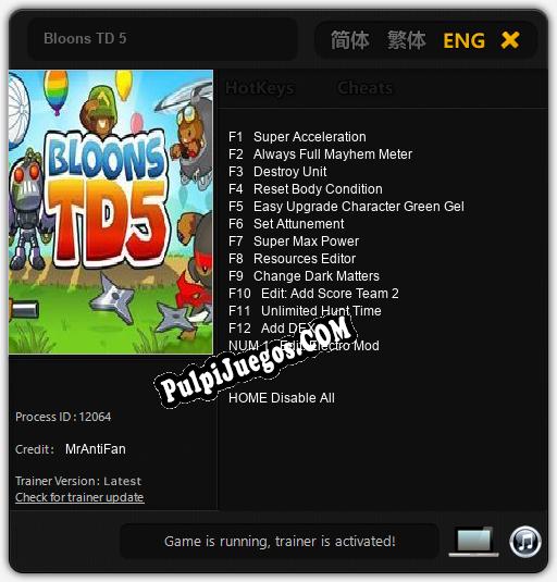 Bloons TD 5: Cheats, Trainer +13 [MrAntiFan]