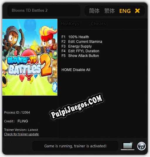 Bloons TD Battles 2: Trainer +5 [v1.2]