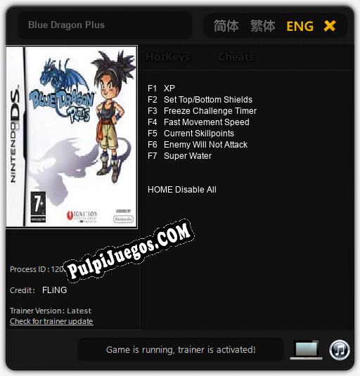 Blue Dragon Plus: Treinador (V1.0.56)