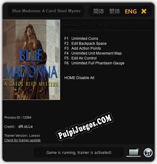 Blue Madonna: A Carol Reed Mystery: Cheats, Trainer +6 [dR.oLLe]