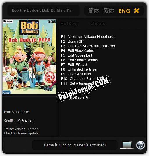 Bob the Builder: Bob Builds a Park: Treinador (V1.0.29)