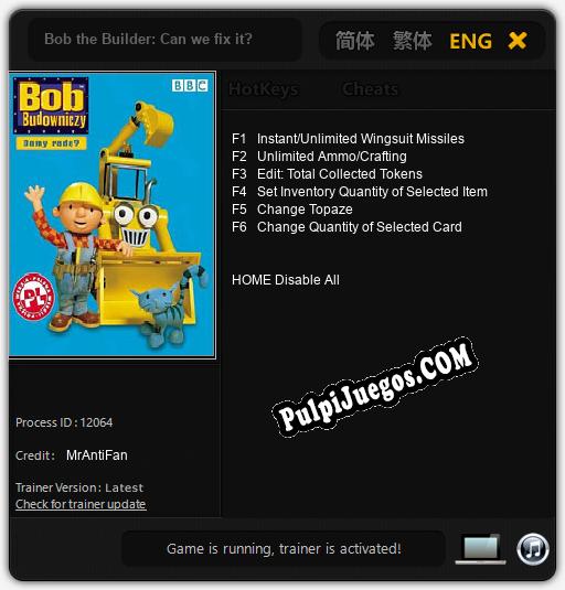 Bob the Builder: Can we fix it?: Trainer +6 [v1.3]