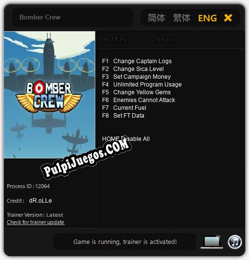 Entrenador liberado a Bomber Crew [v1.0.4]