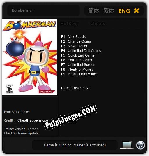 Entrenador liberado a Bomberman [v1.0.4]