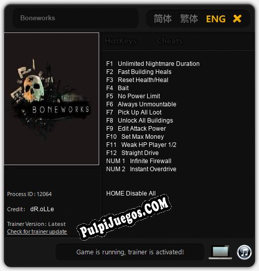 Boneworks: Cheats, Trainer +14 [dR.oLLe]