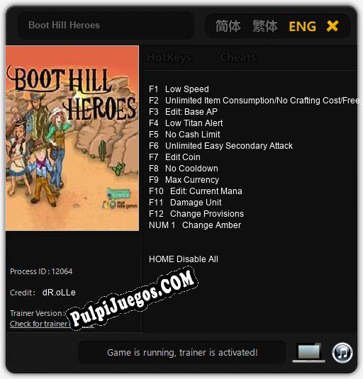 Entrenador liberado a Boot Hill Heroes [v1.0.2]