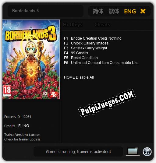 Borderlands 3: Trainer +6 [v1.3]