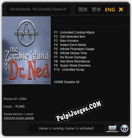 Borderlands: The Zombie Island of Dr. Ned: Treinador (V1.0.65)