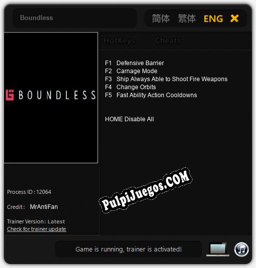 Entrenador liberado a Boundless [v1.0.6]