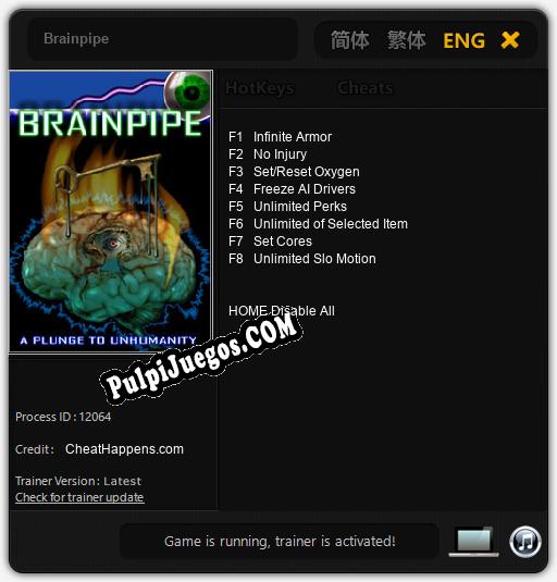 Brainpipe: Cheats, Trainer +8 [CheatHappens.com]